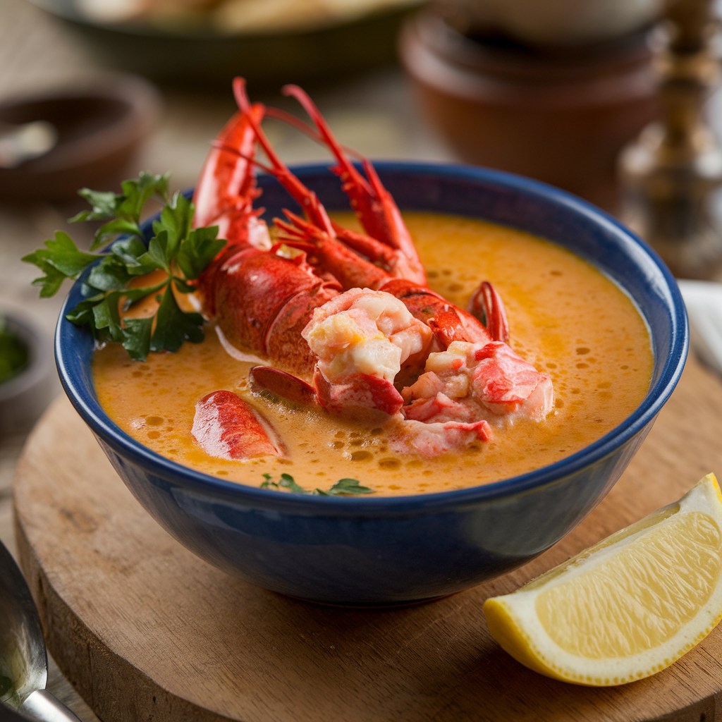lobster bisque with saffron