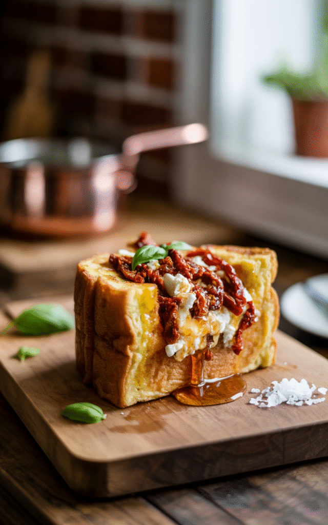 Sun-Dried Tomato and Feta Stuffed French Toast