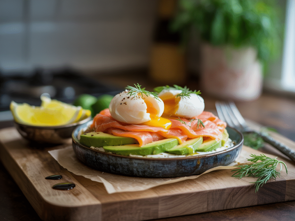 Smoked Salmon and Avocado Eggs